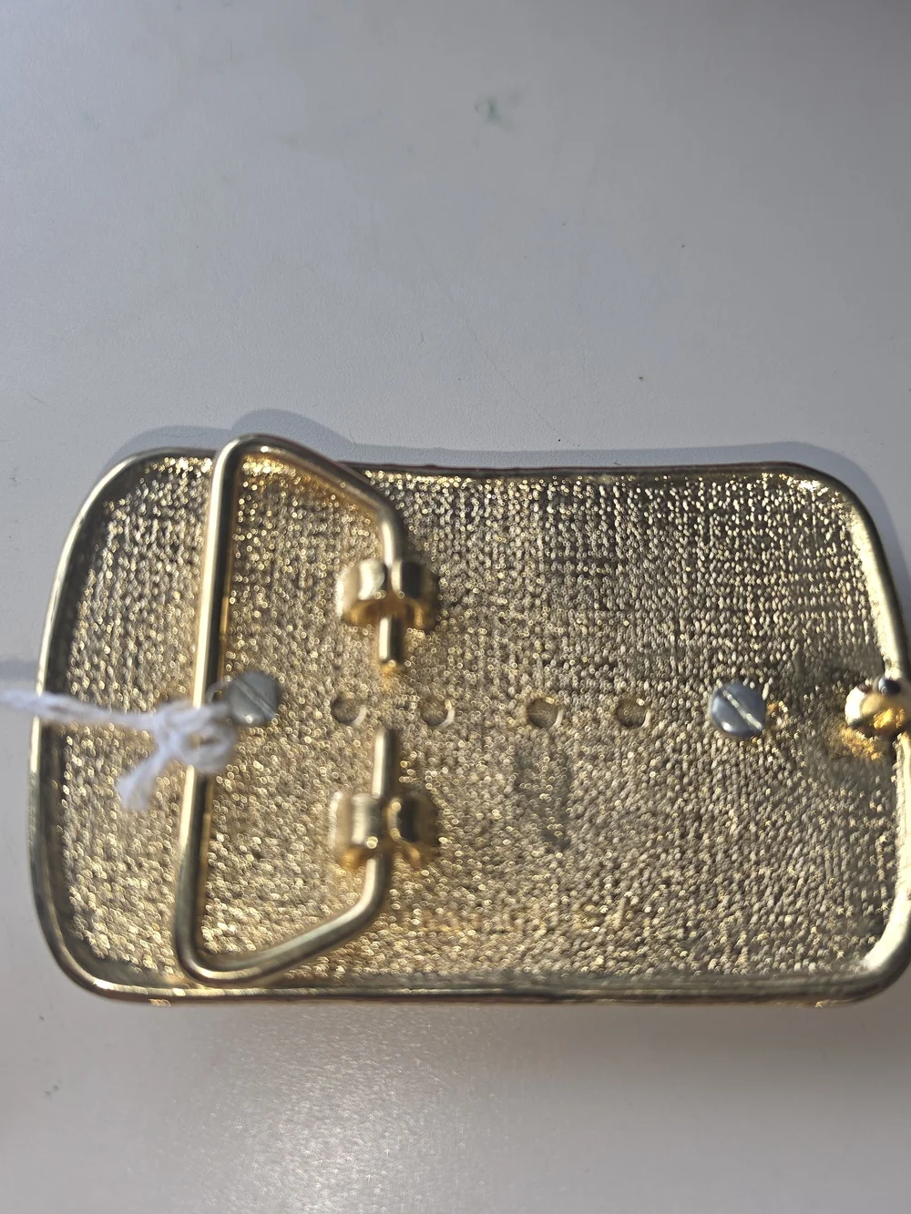 Gold-Tone Compact with Hemetite Gem Accent